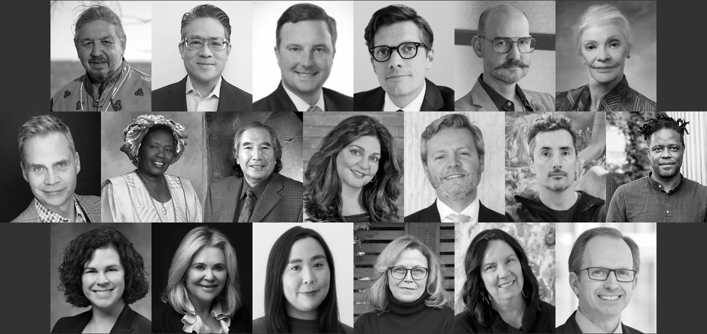 Photos of Glenbow's 2022 Board of Governors are shown in rows